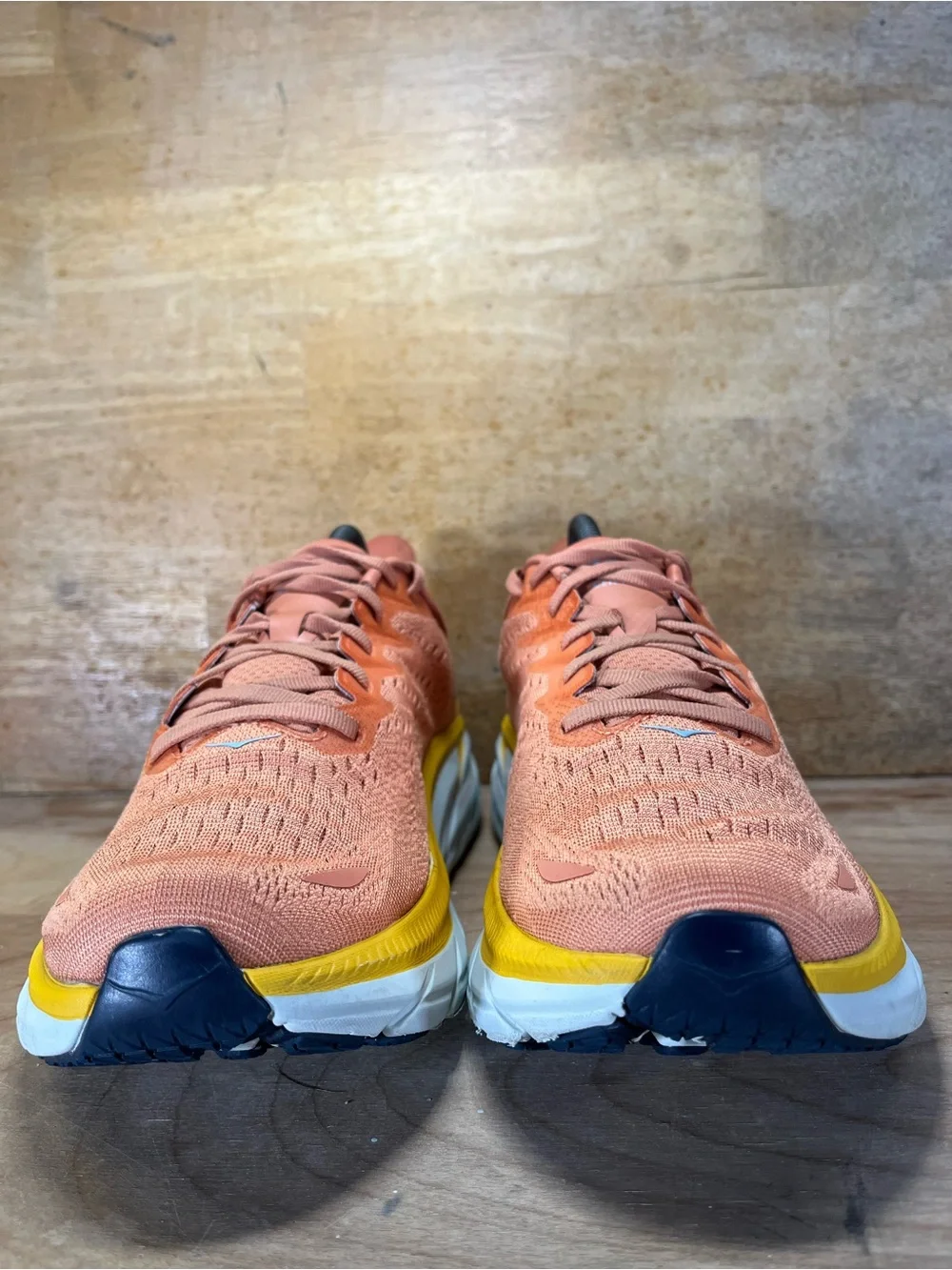 Hoka One One Clifton 8 Womens Size 10 Running Shoes Sun Baked/Shell Coral